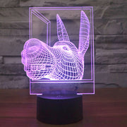 Donkey Shape 3D Touch Switch Control LED Light , 7 Colour Discoloration Creative Visual Stereo Lamp Desk Lamp Night Light