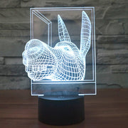 Donkey Shape 3D Touch Switch Control LED Light , 7 Colour Discoloration Creative Visual Stereo Lamp Desk Lamp Night Light