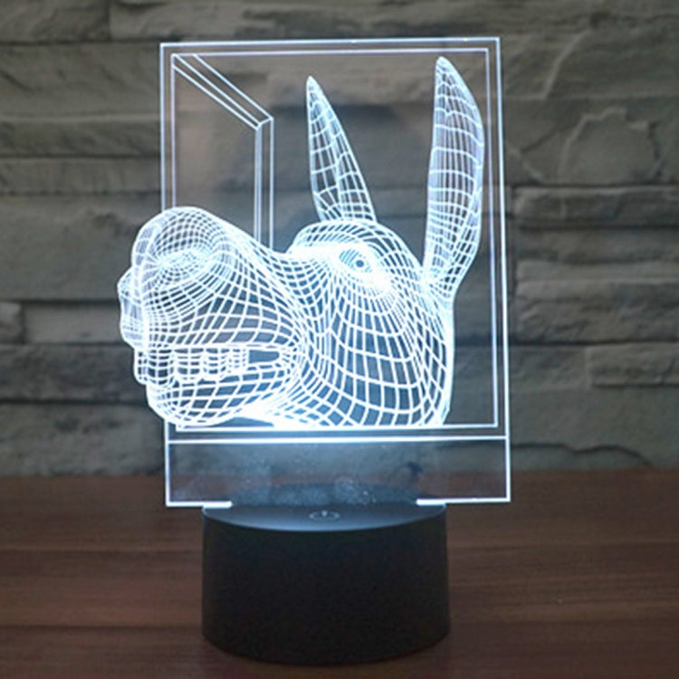 Donkey Shape 3D Touch Switch Control LED Light , 7 Colour Discoloration Creative Visual Stereo Lamp Desk Lamp Night Light