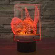 Donkey Shape 3D Touch Switch Control LED Light , 7 Colour Discoloration Creative Visual Stereo Lamp Desk Lamp Night Light