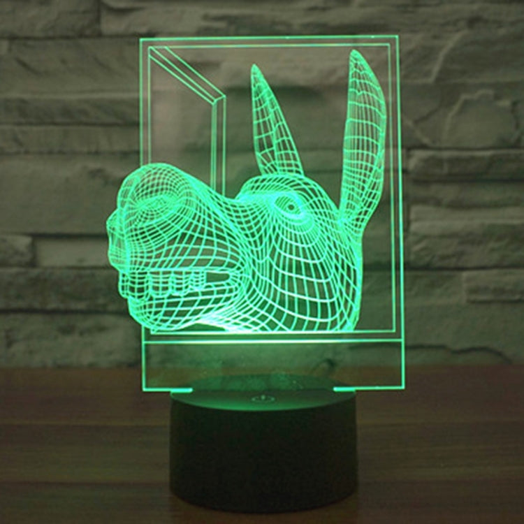 Donkey Shape 3D Touch Switch Control LED Light , 7 Colour Discoloration Creative Visual Stereo Lamp Desk Lamp Night Light