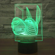 Donkey Shape 3D Touch Switch Control LED Light , 7 Colour Discoloration Creative Visual Stereo Lamp Desk Lamp Night Light