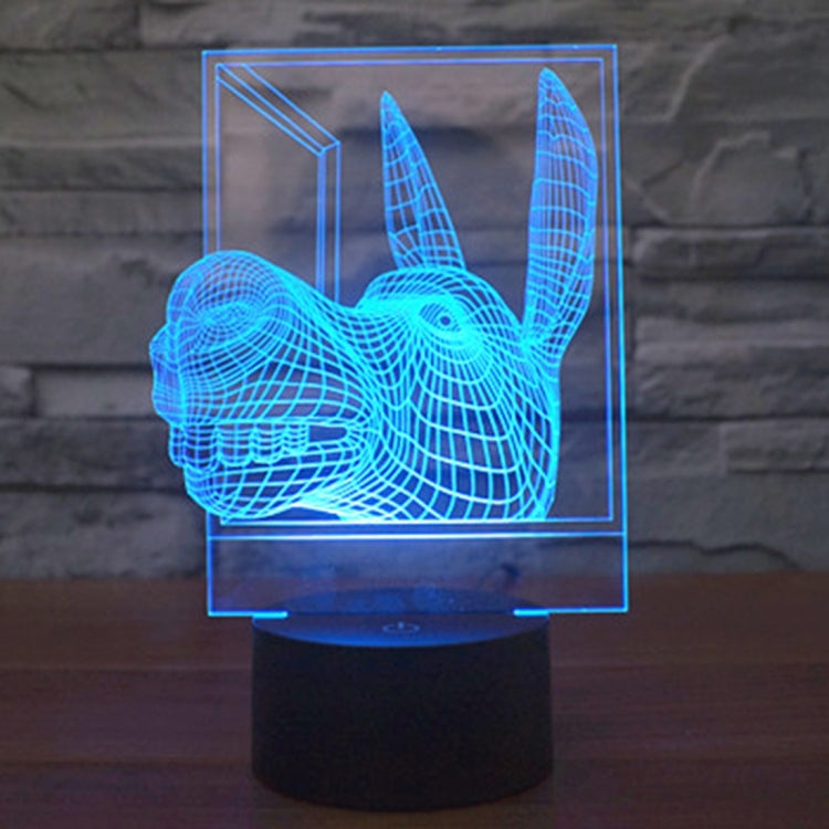 Donkey Shape 3D Touch Switch Control LED Light , 7 Colour Discoloration Creative Visual Stereo Lamp Desk Lamp Night Light