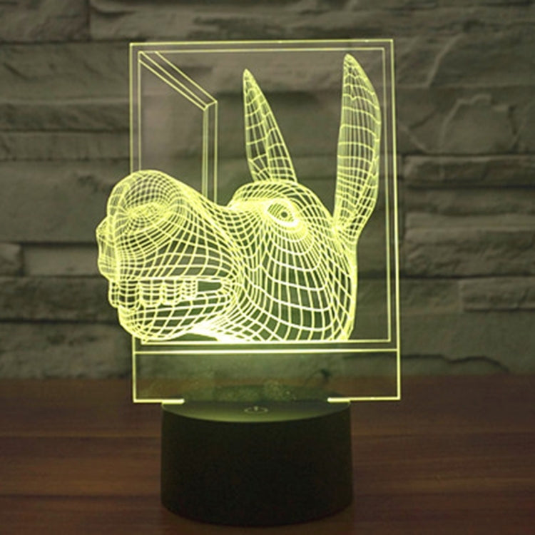 Donkey Shape 3D Touch Switch Control LED Light , 7 Colour Discoloration Creative Visual Stereo Lamp Desk Lamp Night Light