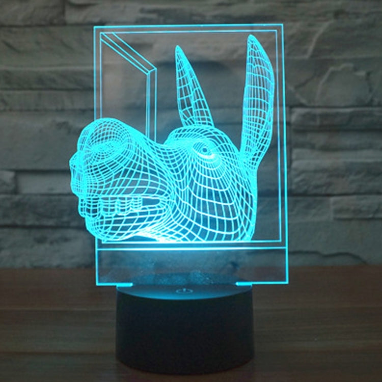 Donkey Shape 3D Touch Switch Control LED Light , 7 Colour Discoloration Creative Visual Stereo Lamp Desk Lamp Night Light
