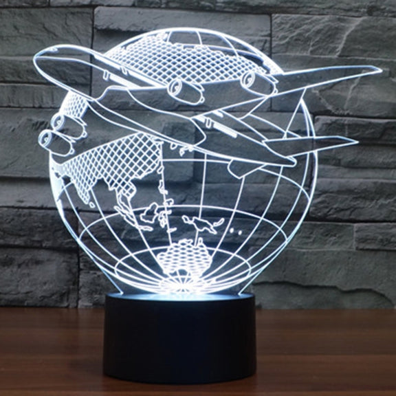 Fly out of Asia Style 3D Touch Switch Control LED Light , 7 Colour Discoloration Creative Visual Stereo Lamp Desk Lamp Night Light