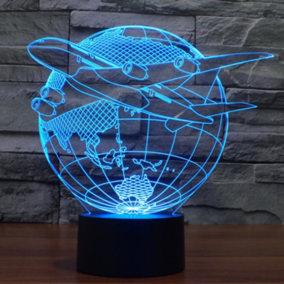 Fly out of Asia Style 3D Touch Switch Control LED Light , 7 Colour Discoloration Creative Visual Stereo Lamp Desk Lamp Night Light