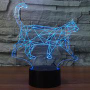Walking Cat Shape 3D Touch Switch Control LED Light , 7 Colour Discoloration Creative Visual Stereo Lamp Desk Lamp Night Light
