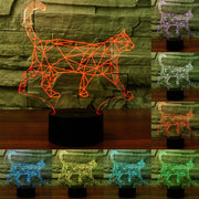 Walking Cat Shape 3D Touch Switch Control LED Light , 7 Colour Discoloration Creative Visual Stereo Lamp Desk Lamp Night Light