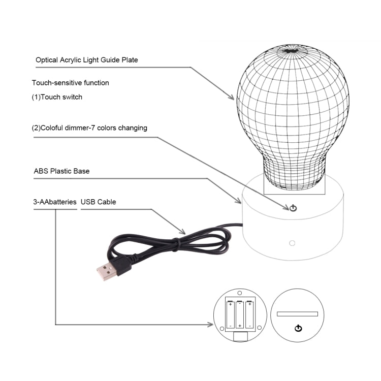 Walking Cat Shape 3D Touch Switch Control LED Light , 7 Colour Discoloration Creative Visual Stereo Lamp Desk Lamp Night Light