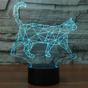 Walking Cat Shape 3D Touch Switch Control LED Light , 7 Colour Discoloration Creative Visual Stereo Lamp Desk Lamp Night Light