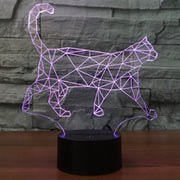 Walking Cat Shape 3D Touch Switch Control LED Light , 7 Colour Discoloration Creative Visual Stereo Lamp Desk Lamp Night Light