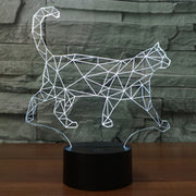 Walking Cat Shape 3D Touch Switch Control LED Light , 7 Colour Discoloration Creative Visual Stereo Lamp Desk Lamp Night Light
