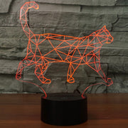 Walking Cat Shape 3D Touch Switch Control LED Light , 7 Colour Discoloration Creative Visual Stereo Lamp Desk Lamp Night Light