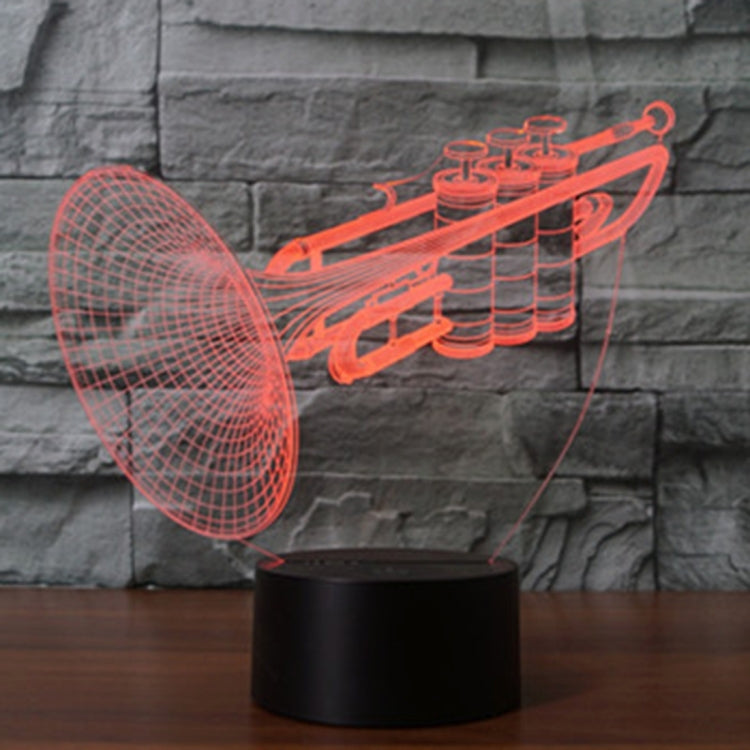 Trumpet Shape 3D Touch Switch Control LED Light , 7 Colour Discoloration Creative Visual Stereo Lamp Desk Lamp Night Light