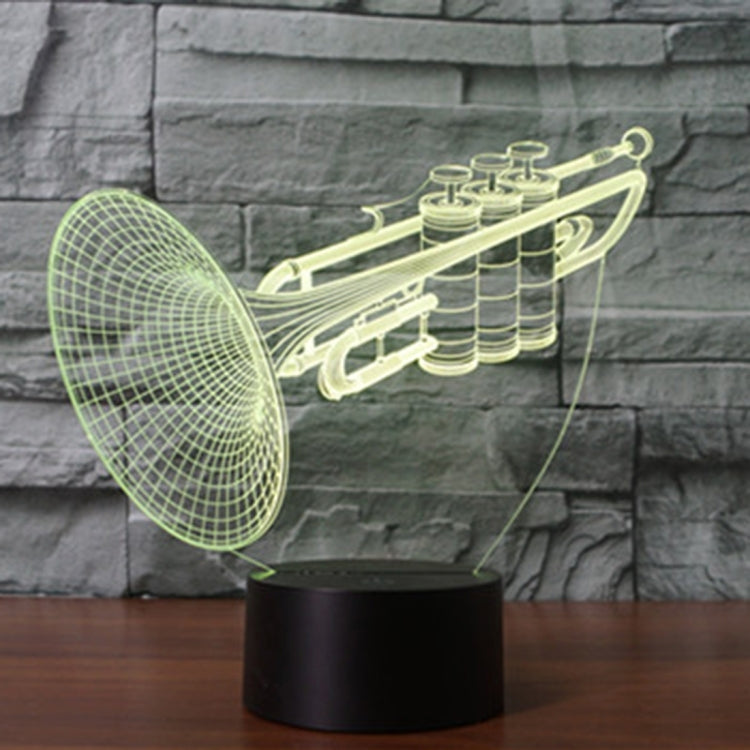 Trumpet Shape 3D Touch Switch Control LED Light , 7 Colour Discoloration Creative Visual Stereo Lamp Desk Lamp Night Light