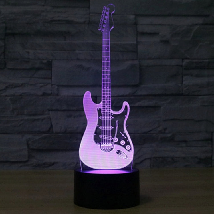 Electric Guitar Shape 3D Touch Switch Control LED Light , 7 Color Discoloration Creative Visual Stereo Lamp Desk Lamp Night Light