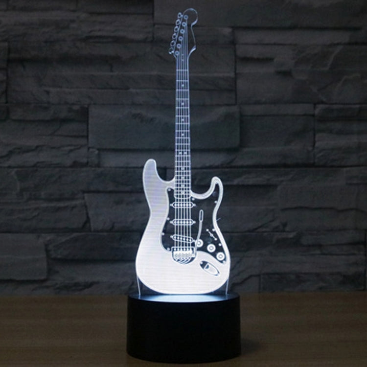 Electric Guitar Shape 3D Touch Switch Control LED Light , 7 Color Discoloration Creative Visual Stereo Lamp Desk Lamp Night Light