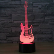 Electric Guitar Shape 3D Touch Switch Control LED Light , 7 Color Discoloration Creative Visual Stereo Lamp Desk Lamp Night Light
