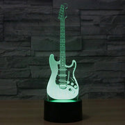 Electric Guitar Shape 3D Touch Switch Control LED Light , 7 Color Discoloration Creative Visual Stereo Lamp Desk Lamp Night Light