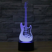Electric Guitar Shape 3D Touch Switch Control LED Light , 7 Color Discoloration Creative Visual Stereo Lamp Desk Lamp Night Light