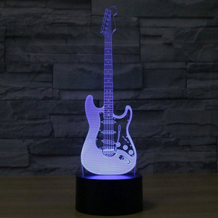 Electric Guitar Shape 3D Touch Switch Control LED Light , 7 Color Discoloration Creative Visual Stereo Lamp Desk Lamp Night Light