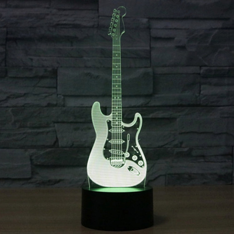 Electric Guitar Shape 3D Touch Switch Control LED Light , 7 Color Discoloration Creative Visual Stereo Lamp Desk Lamp Night Light