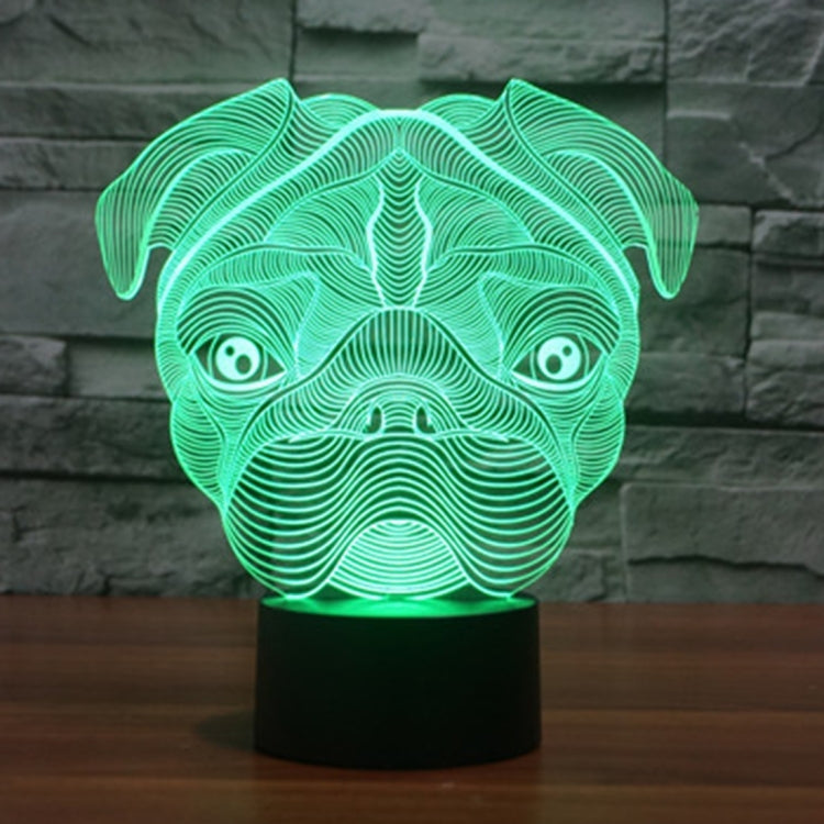 Dog Shape 3D Touch Switch Control LED Light , 7 Color Discoloration Creative Visual Stereo Lamp Desk Lamp Night Light
