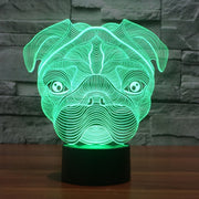 Dog Shape 3D Touch Switch Control LED Light , 7 Color Discoloration Creative Visual Stereo Lamp Desk Lamp Night Light