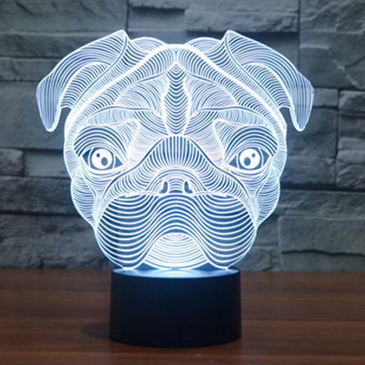 Dog Shape 3D Touch Switch Control LED Light , 7 Color Discoloration Creative Visual Stereo Lamp Desk Lamp Night Light