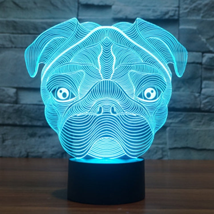 Dog Shape 3D Touch Switch Control LED Light , 7 Color Discoloration Creative Visual Stereo Lamp Desk Lamp Night Light