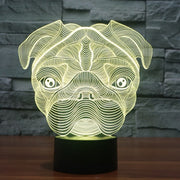 Dog Shape 3D Touch Switch Control LED Light , 7 Color Discoloration Creative Visual Stereo Lamp Desk Lamp Night Light