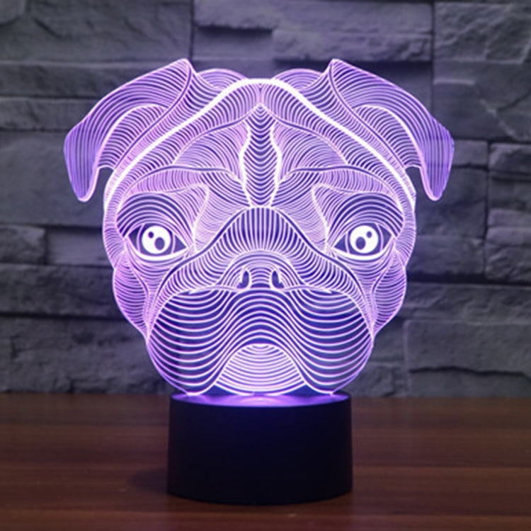 Dog Shape 3D Touch Switch Control LED Light , 7 Color Discoloration Creative Visual Stereo Lamp Desk Lamp Night Light