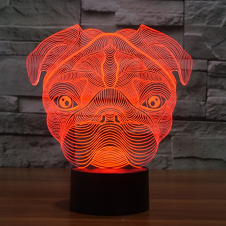 Dog Shape 3D Touch Switch Control LED Light , 7 Color Discoloration Creative Visual Stereo Lamp Desk Lamp Night Light