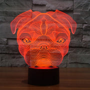 Dog Shape 3D Touch Switch Control LED Light , 7 Color Discoloration Creative Visual Stereo Lamp Desk Lamp Night Light