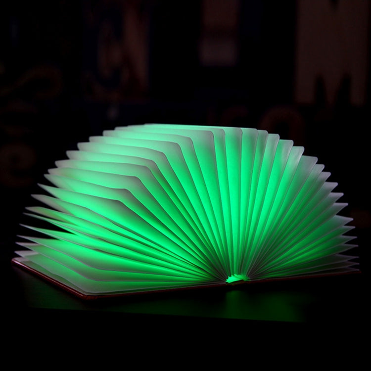 Foldable Pages RGB + Warm White Light Book Shape LED Light , Creative Portable USB Charging Big Size Night Light(Brown)