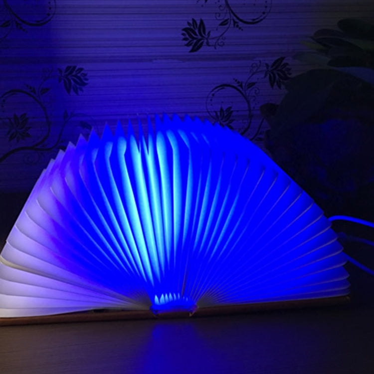 Foldable Pages RGB + Warm White Light Book Shape LED Light , Creative Portable USB Charging Big Size Night Light(Brown)