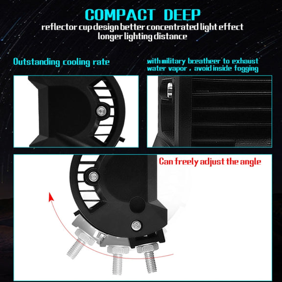7 inch 18W 1800LM 3 Row LED Strip Light Working Refit Off-road Vehicle Lamp Roof Strip Light