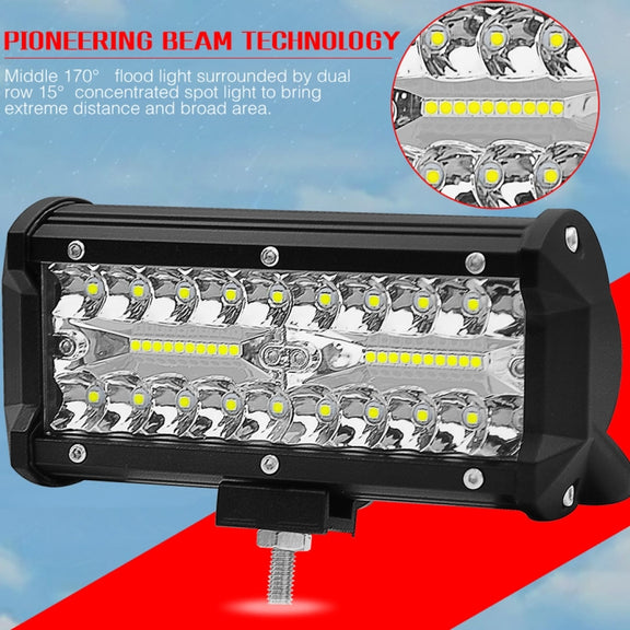 7 inch 30W 3000LM 6000K LED Strip Lamp Working Refit Off-road Vehicle Roof Strip Light