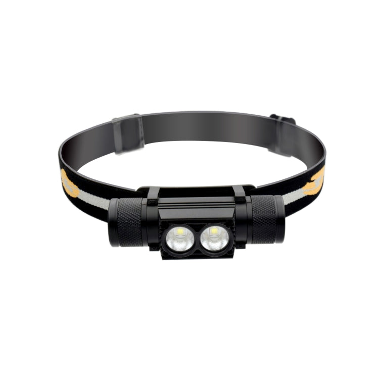 D25 10W 2 x XML-2 IPX6 Water-resistant Headband Light, 2400 LM USB Charging Adjustable Outdoor LED Headlight