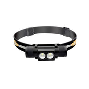 D25 10W 2 x XML-2 IPX6 Water-resistant Headband Light, 2400 LM USB Charging Adjustable Outdoor LED Headlight