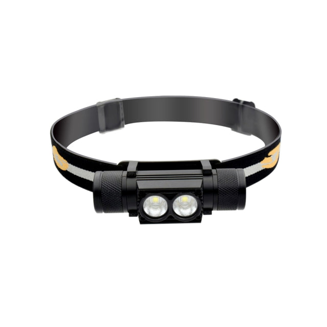 D25 10W 2 x XML-2 IPX6 Water-resistant Headband Light, 2400 LM USB Charging Adjustable Outdoor LED Headlight