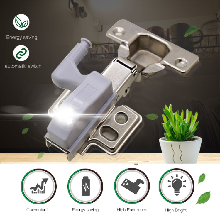 10 PCS 0.3W Universal Inner Hinge LED Sensor lamp Cupboard 3 LEDs Night light Auto ON/OFF Bulb(White Light)