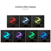 Surf Riding Shape 3D Colorful LED Vision Light Table Lamp, Charging Touch Version
