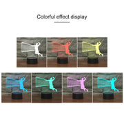 Playing Volleyball Shape 3D Colorful LED Vision Light Table Lamp, USB Touch Version