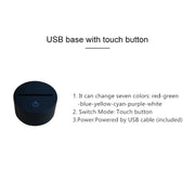 Maple Leaf Shape 3D Colorful LED Vision Light Table Lamp, USB Touch Version