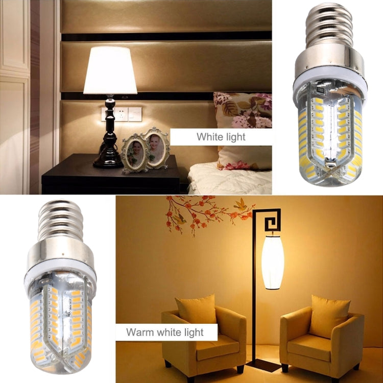 E12 SMD 3014 64 LEDs Dimmable LED Corn Light, AC 220V (White Light)