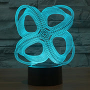 Four Circle Abstract Style 3D Touch Switch Control LED Light , 7 Color Discoloration Creative Visual Stereo Lamp Desk Lamp Night Light