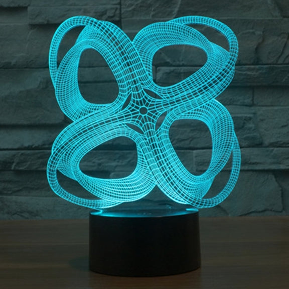 Four Circle Abstract Style 3D Touch Switch Control LED Light , 7 Color Discoloration Creative Visual Stereo Lamp Desk Lamp Night Light