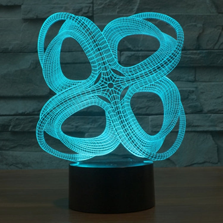 Four Circle Abstract Style 3D Touch Switch Control LED Light , 7 Color Discoloration Creative Visual Stereo Lamp Desk Lamp Night Light